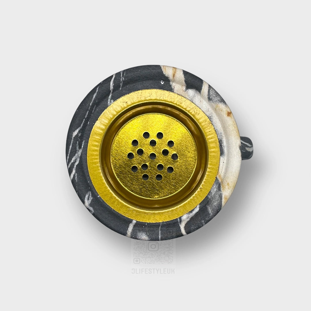 Premium Grey & White Bukhoor Burner for Aromatherapy - Traditional Arabic Incense Holder for Home, Meditation & Spiritual Ceremonies