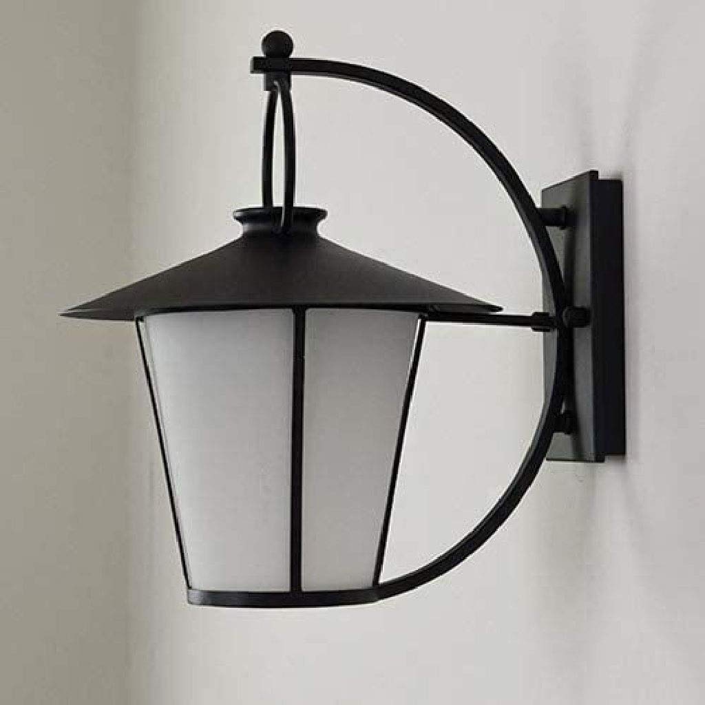 GPPZM Outdoor Wall Light Fixture - Black Arm with Clear Hammered Glass - Waterproof Exterior Lighting for House, Porch, Patio, Garden (26.34CM) - Perfect for Entryway, Backyard & Pathway Illumination