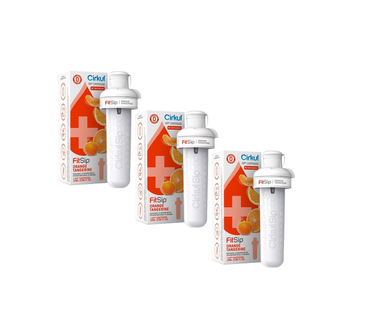 Zero Sugar Zero Calorie Generic Cirkull Flavor Cartridges - 3 Pack Orange Tangerine Refills | Compatible with Cirkull Water Bottle for Hydration On The Go, Gym & Outdoor Activities