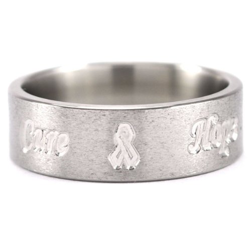 7mm Titanium Ring for Men & Women - Hope Faith Love Cure Engraved Band, Durable & Hypoallergenic Jewelry Gift for Wedding, Anniversary & Everyday Wear