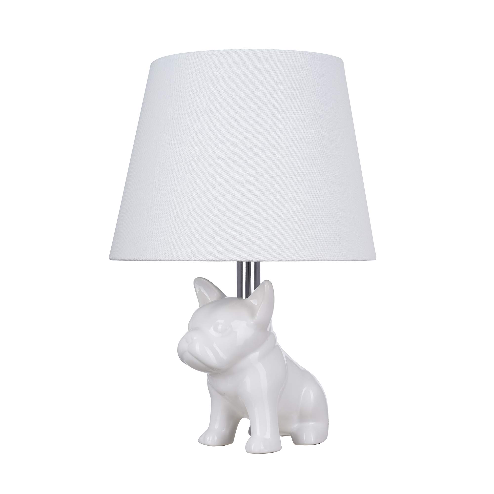 Whimsical Ceramic French Bulldog Desk Lamp - 15.5