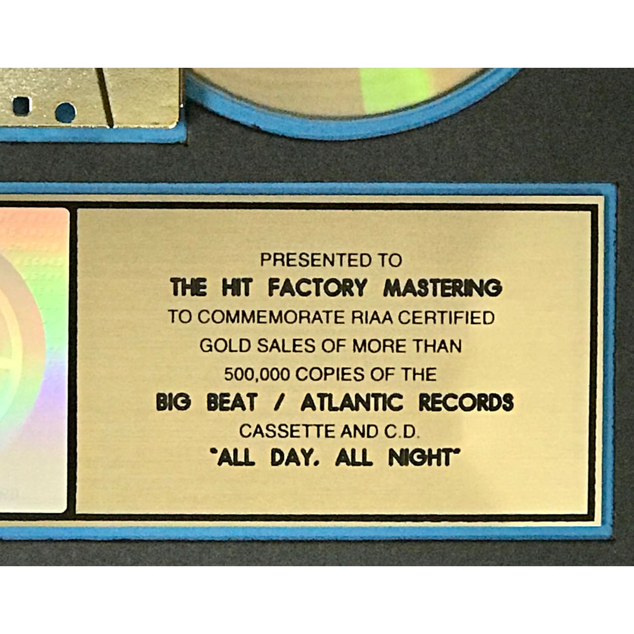 RIAA Gold Album Award Plaque - Certified Music Recognition for Artists & Bands | Perfect for Studio Displays, Office Decor & Music Awards Ceremonies