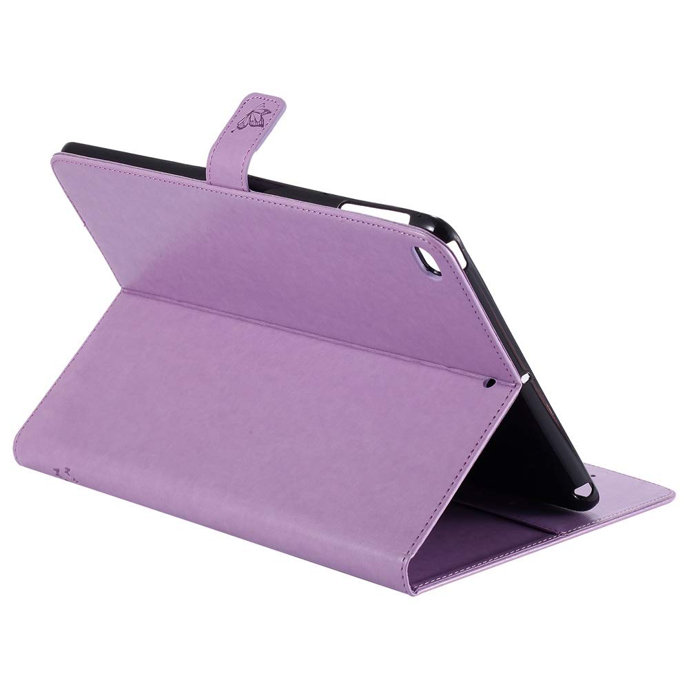 Premium PU Leather iPad Case for iPad 9.7 Inch (5th/6th Gen 2017/2018) & iPad Air 2/Air - Tree Cat Embossed Flip Cover with Auto Sleep/Wake & Stand Feature - Perfect for Work, Travel & Home Use