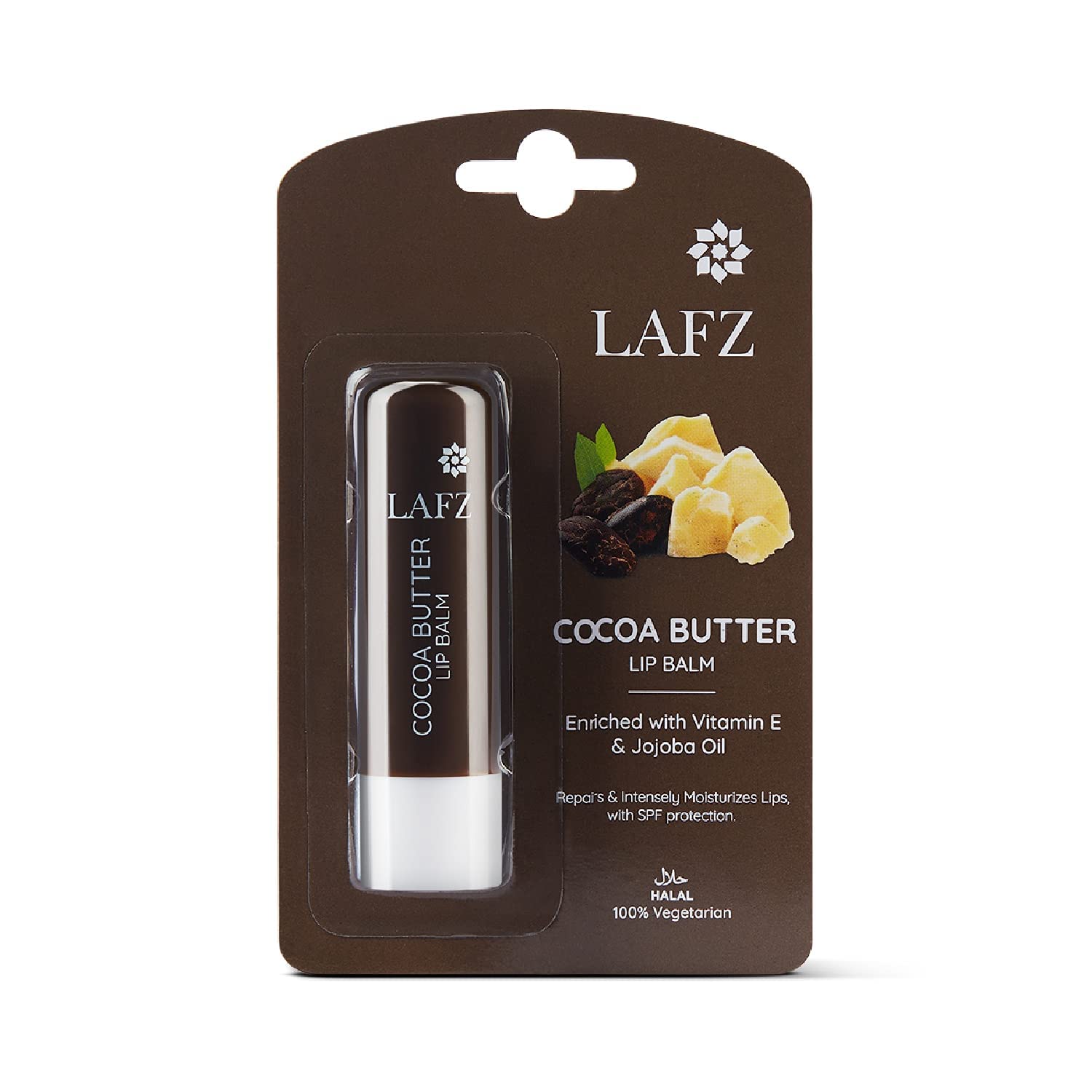 LAFZ Cocoa Butter Lip Balm with Vitamin E & Jojoba Oil - SPF Moisturizing Treatment for Dry, Chapped Lips - 100% Vegan, 9g (Pack of 2) - Perfect for Winter Care & Daily Sun Protection