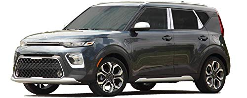 BRIGHTT-QA593354 6-Piece Stainless Steel Pillar Trim Set for 2020 Kia Soul - Perfect for Car Exterior Enhancement & Style Upgrade