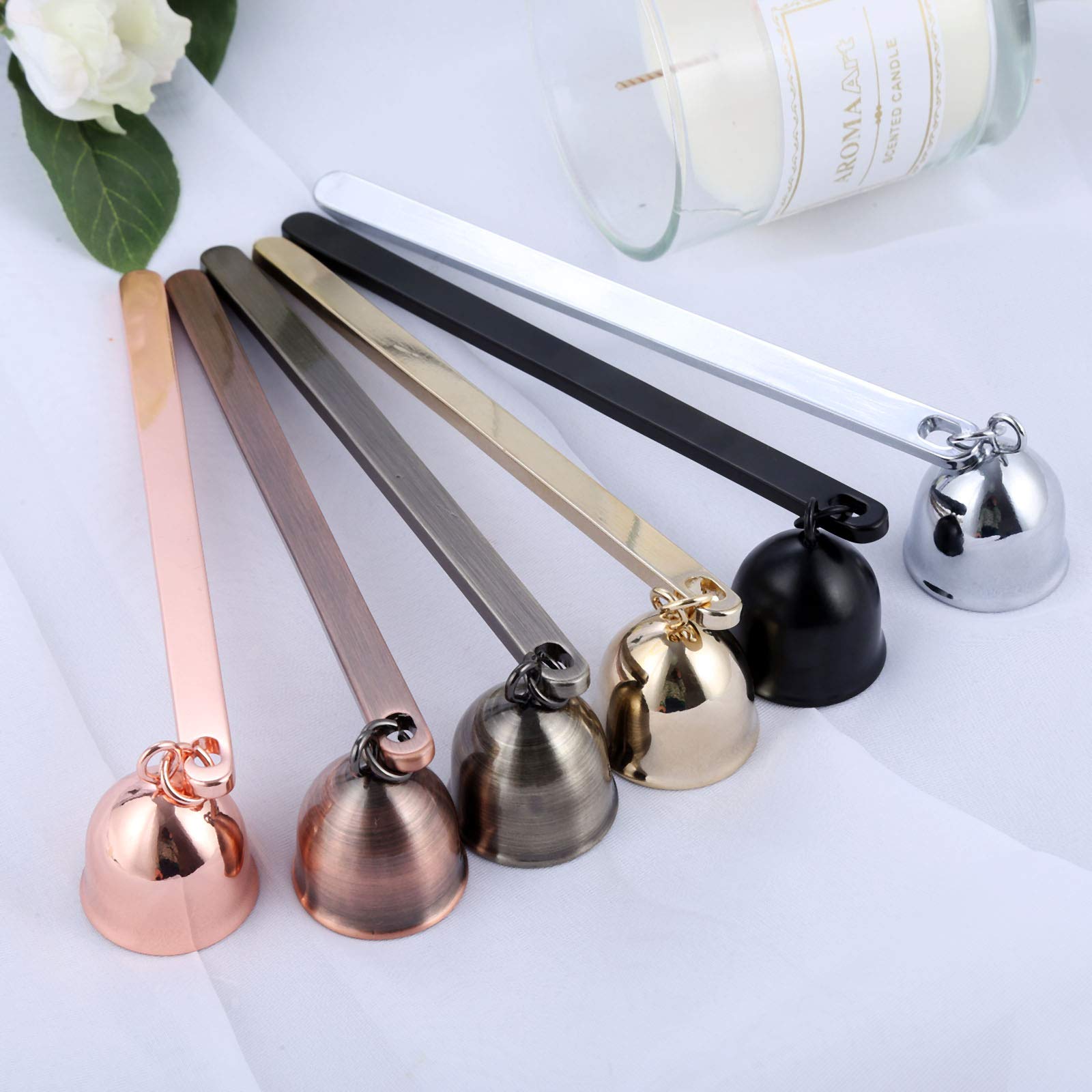 Premium Stainless Steel Bell-Shaped Candle Snuffer - 1-Pack Wick Flame Extinguisher Tool for Candle Lovers (Red Bronze) | Perfect for Home Decor, Spa Relaxation & Romantic Dinner Accessories