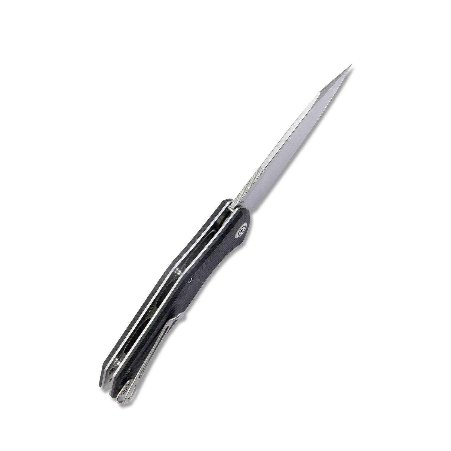 Premium Flash Liner Lock Flipper Folding Knife - Black G10 Handle, 3.82