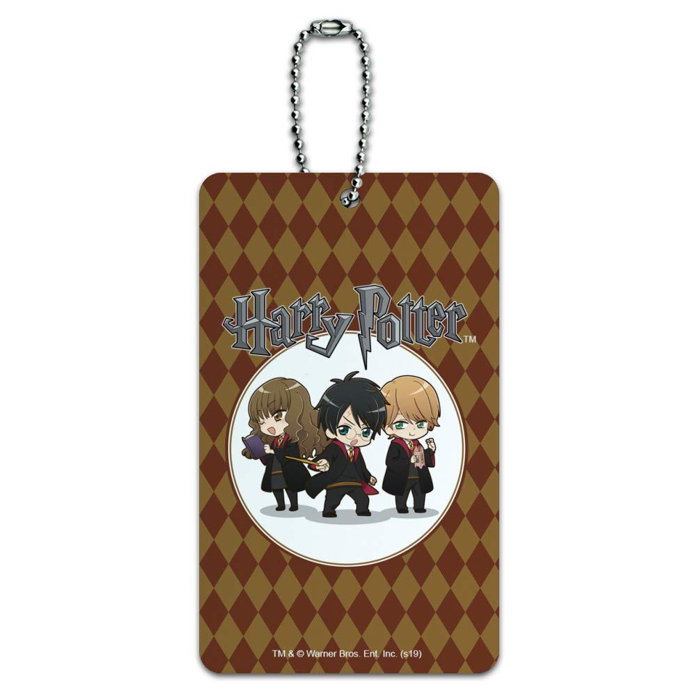 Harry Potter Anime Characters Luggage Tag - Cute Suitcase ID Tag for Travel Bags & Carry-Ons - Perfect for Airports, Disney Trips & Anime Conventions
