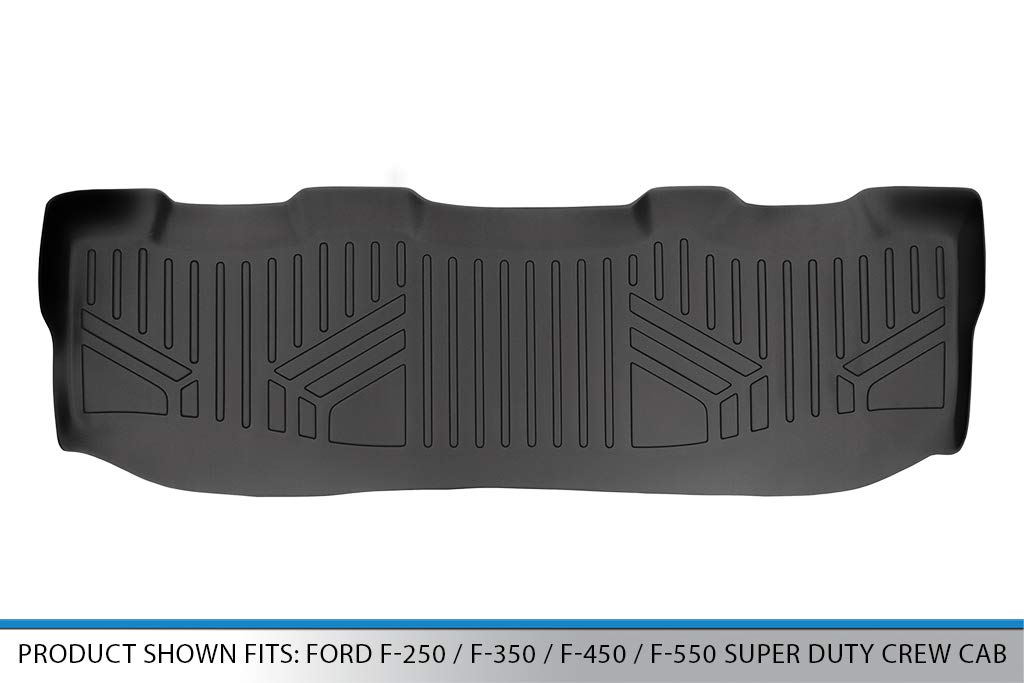 MAXLINER Custom Fit Floor Mats for 1999-2010 Ford F-250 F-350 F-450 F-550 Super Duty Crew Cab - 2nd Row Black All-Weather Protection | Perfect for Work Trucks, Off-Roading & Daily Commuting