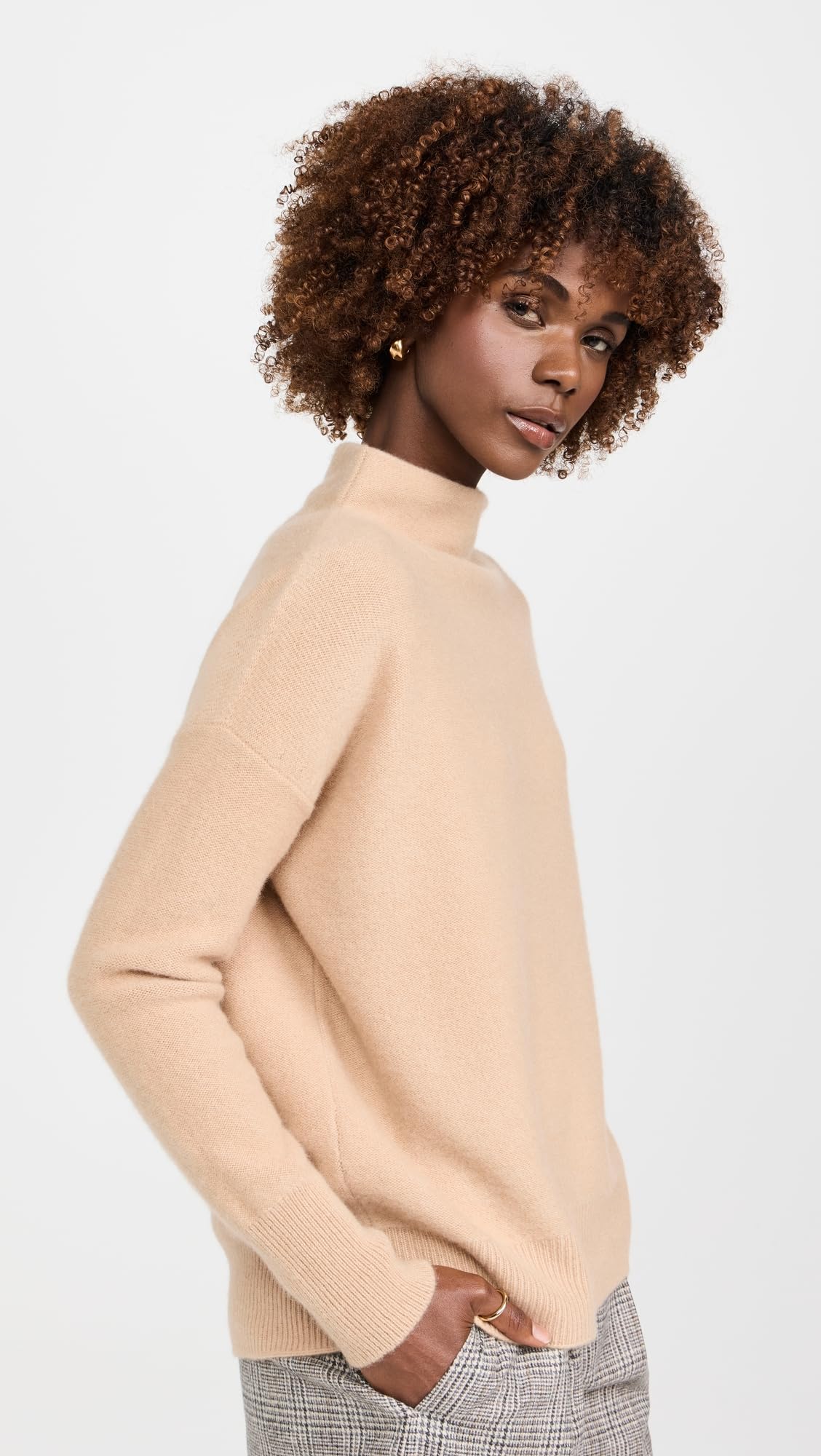 Vince Women's Boiled Wool Funnel Neck Pullover Sweater - Cozy Winter Knitwear for Casual Outfits & Office Wear