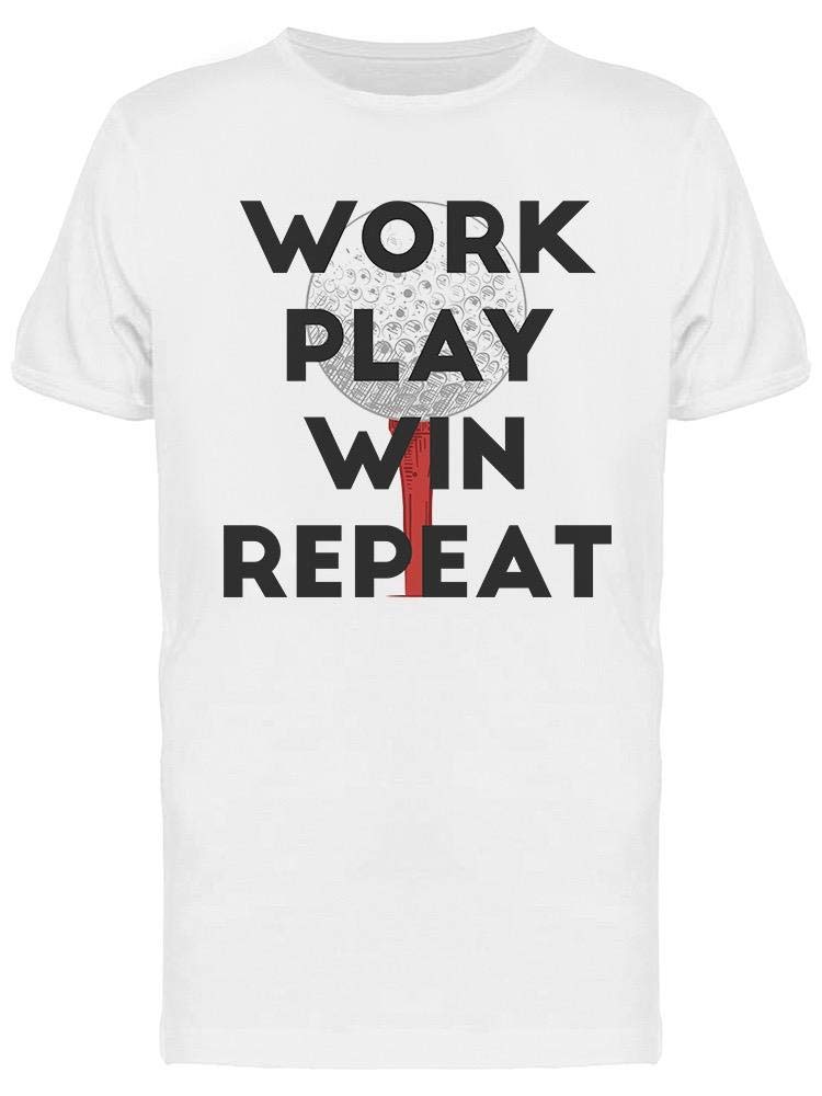 Smartprints Work Play Win Repeat T-Shirt for Men - Comfortable Casual Tee for Work, Gym & Everyday Wear