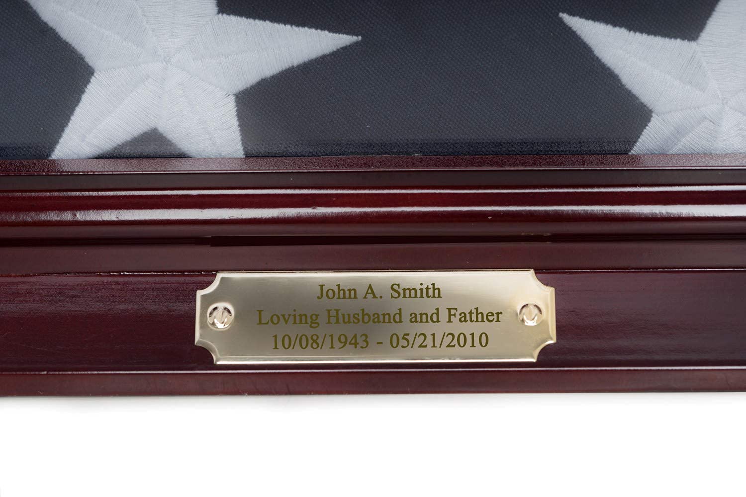 Bey-Berk Custom Personalized Solid Wood Triangle Glass Front Flag Display Case - Perfect for Military, Sports, and Memorial Flag Preservation