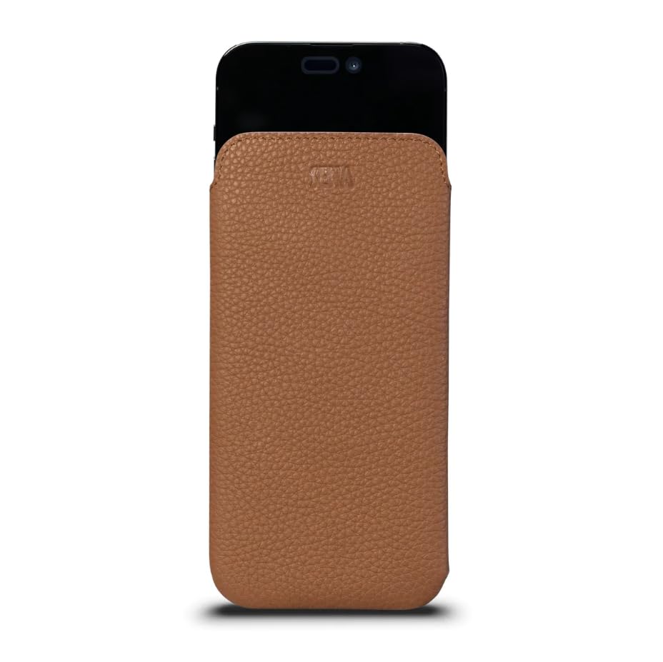 UltraSlim Classic Leather Case for iPhone 11 Pro/X/XS - Premium Genuine Leather Sleeve Cover in Tan | Slim Protective Phone Case for Everyday Use, Business & Travel