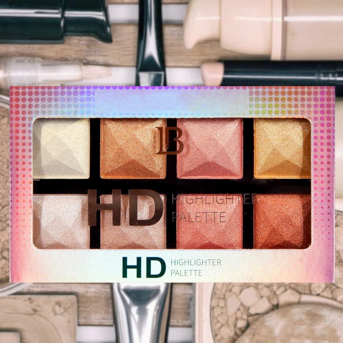 VARS LONDON Highlighter & Bronzer Palette - Nude Face Contour Makeup Kit with Shimmering Glow | LAKU HIGHLIGHTER SH02 | Perfect for Daily Makeup, Party Glam & Photoshoots