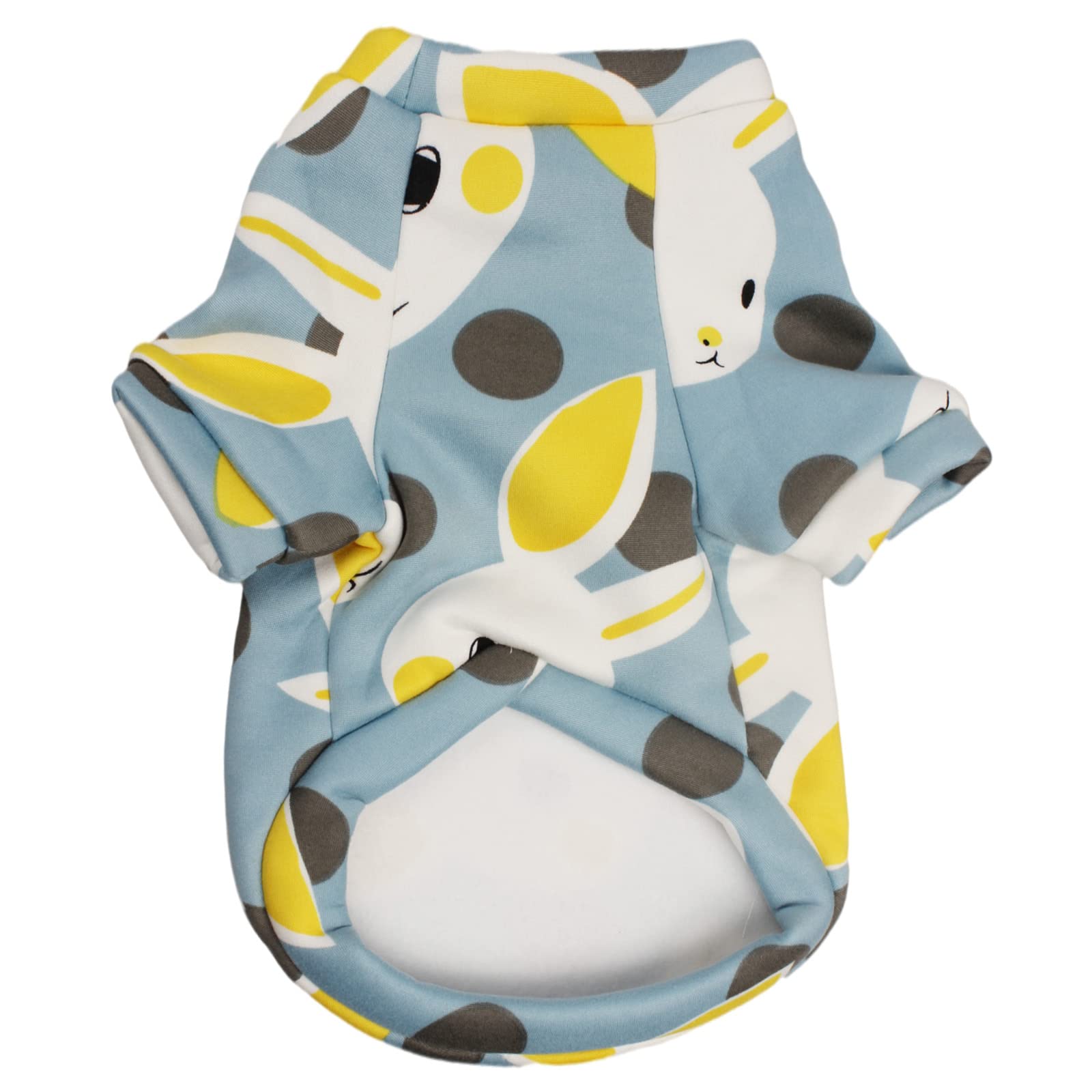 **Cartoon Rabbit Pattern Cotton Dog Shirt - Breathable Pet T-Shirt for Puppies & Cats (Small Size) - Perfect for Daily Walks & Indoor Playtime**