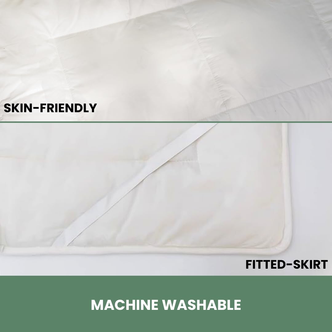 Premium Organic 100% Australian Wool Mattress Pad with Organic Cotton Cover - Twin XL Size | Moisture Wicking, Temperature Regulating, Ultra Soft & Breathable | Machine Washable for Easy Care | Perfect for Allergy Relief, Cool Sleep & Bedroom Comfort