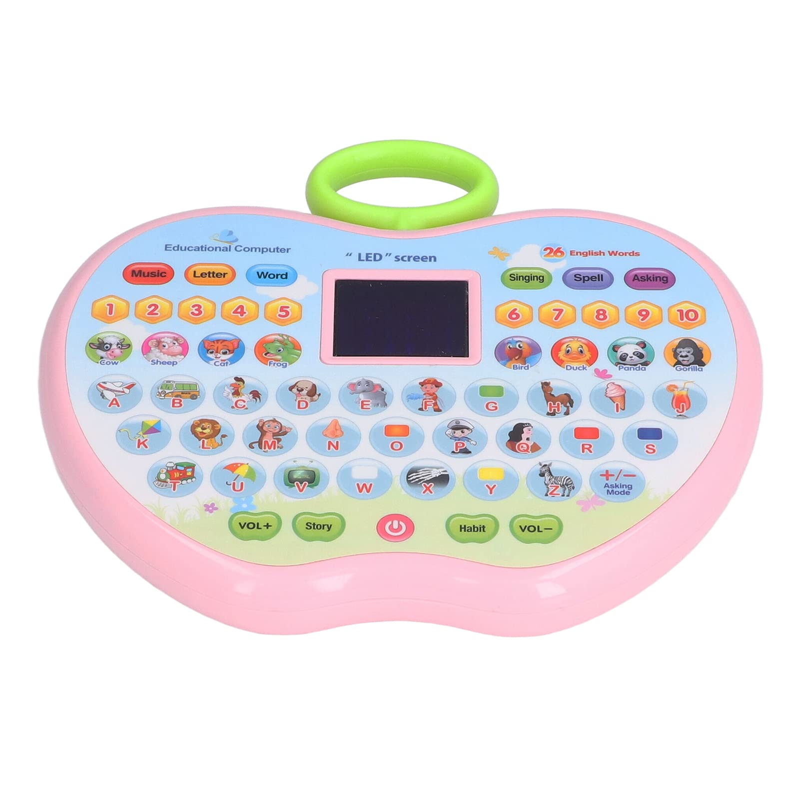 Kids Learning Tablet - 10 Teaching Modes with LED Display for Toddlers | Educational Toy for Boys & Girls (Pink) - Perfect for Home & Travel Learning