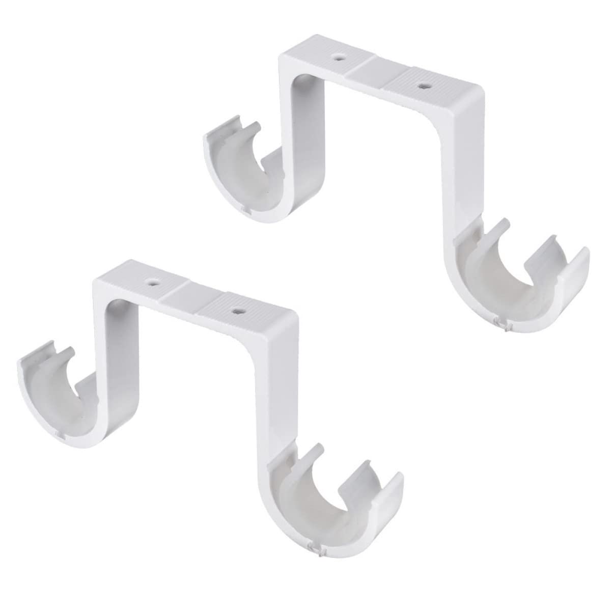 Ceiling Curtain Rod Brackets - 1 Pair Heavy Duty Valance Support Holders for Window Treatments, Drapery & Curtain Poles - Perfect for Living Room, Bedroom & Home Decor