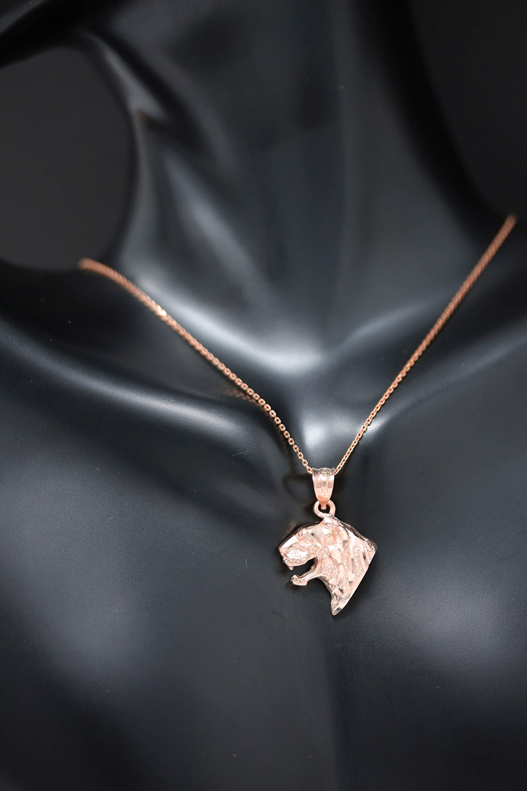 14K Gold Tiger Head Charm Pendant Necklace for Women - Elegant Animal Jewelry Gift for Birthday, Anniversary & Special Occasions