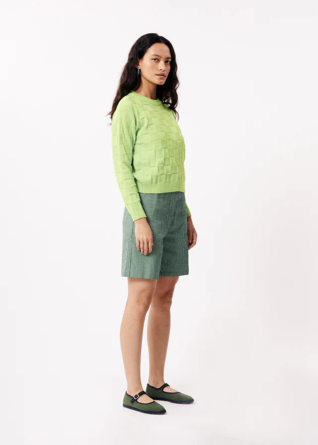ANJALI Women's Jumper Sweater - Soft Knit Pullover in Lime Green for Casual Wear & Office Outfits