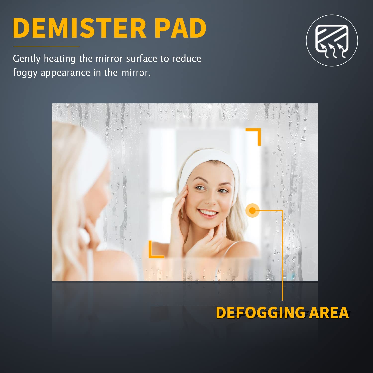 Premium LED Backlit Bluetooth Bathroom Mirror with Shaver Socket - 19.7