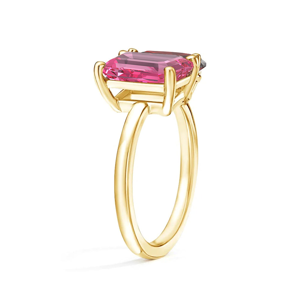 Personalized Pink Tourmaline Toi et Moi Ring - Custom Birthstone Anniversary Jewelry for Couples, Women's Romantic Gift for Valentine's Day, Engagement or Special Occasions