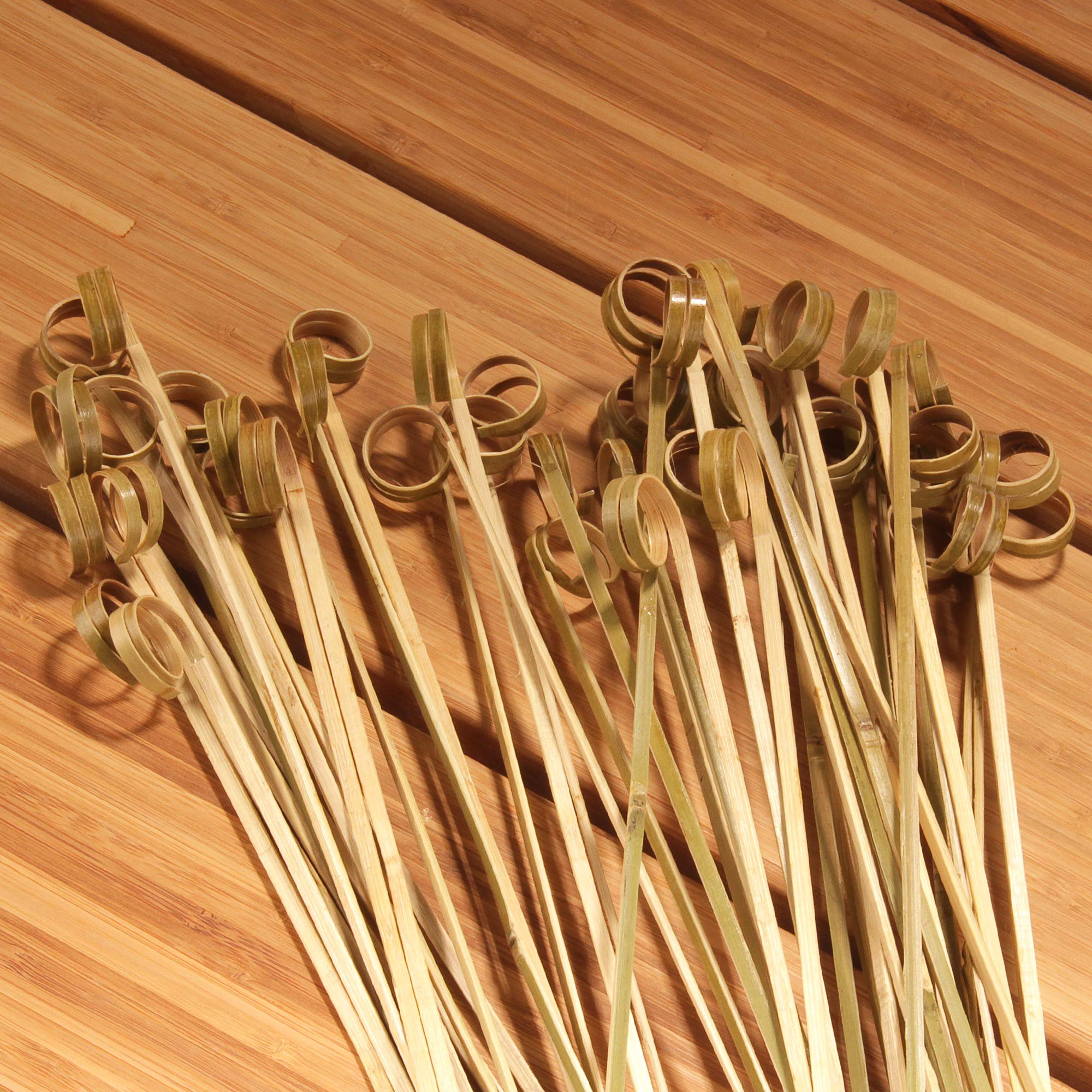 50 Pack Natural BambooMN Loop Ring Card Holders - 17 Inch (43cm) Gardening Stakes for Flowers, Lawn & Plant Labels - Perfect for Organizing Seedlings, Marking Garden Beds & DIY Craft Projects