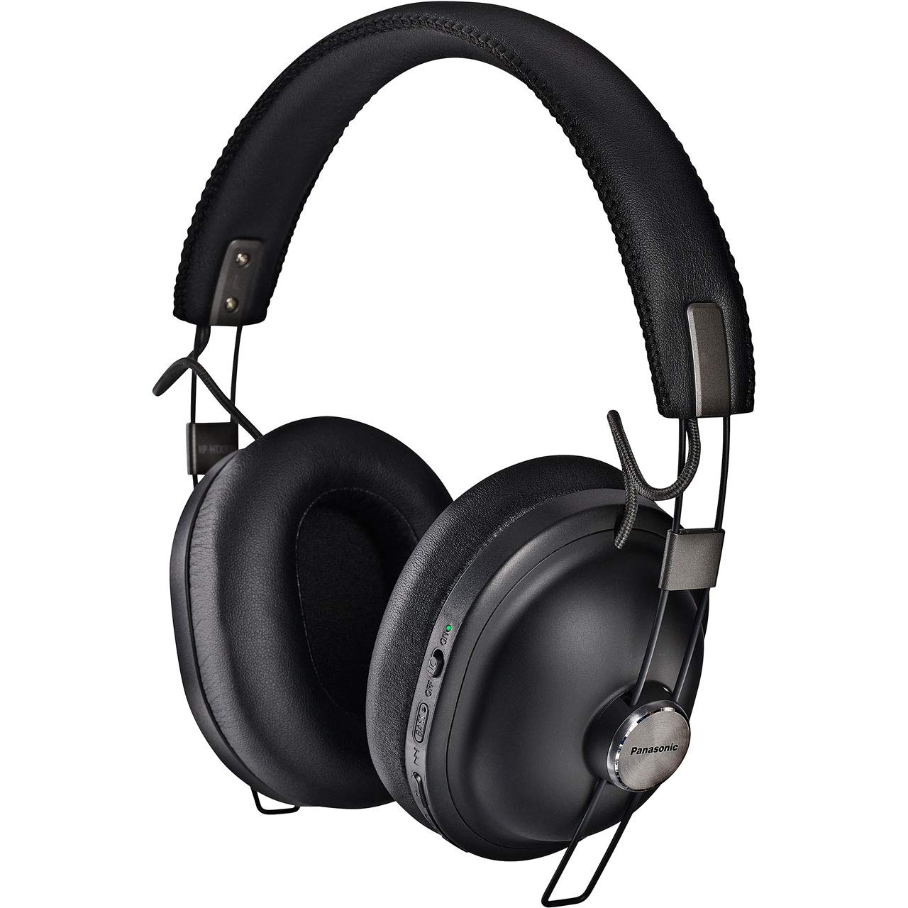 Panasonic RP-HTX90NE-K Wireless Over-Ear Bluetooth Headphones with Active Noise Cancellation, Built-in Mic & Smart Voice Control - Retro Style, Comfortable Design, Detachable Cable (Black) | Perfect for Travel, Work & Music Lovers