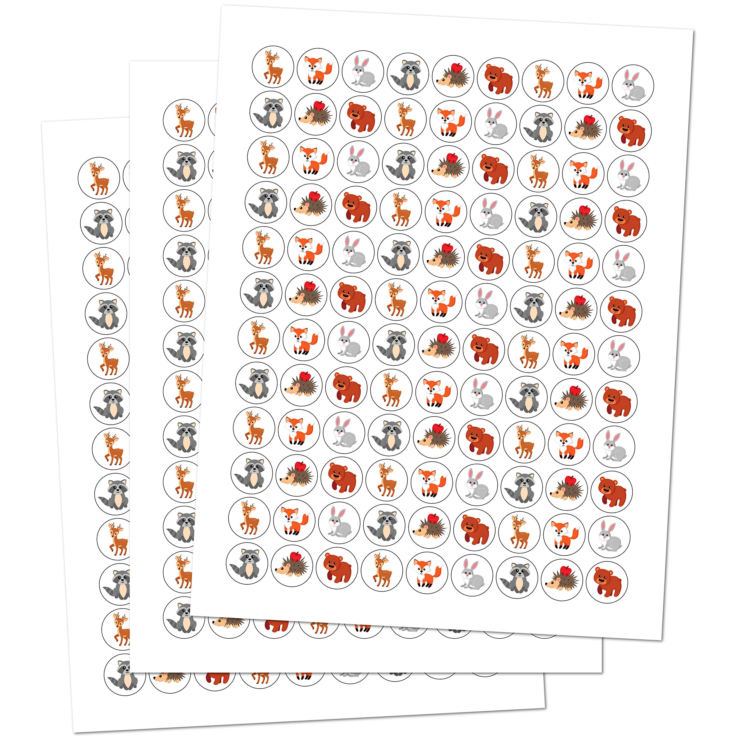 324 Forest Animals Kisses Labels - Woodland Creatures Stickers for Baby Shower & Birthday Party Decorations | Unisex Envelope Sealer Stickers | Made in USA | Perfect for Scrapbooking, Gift Wrapping & Party Favors