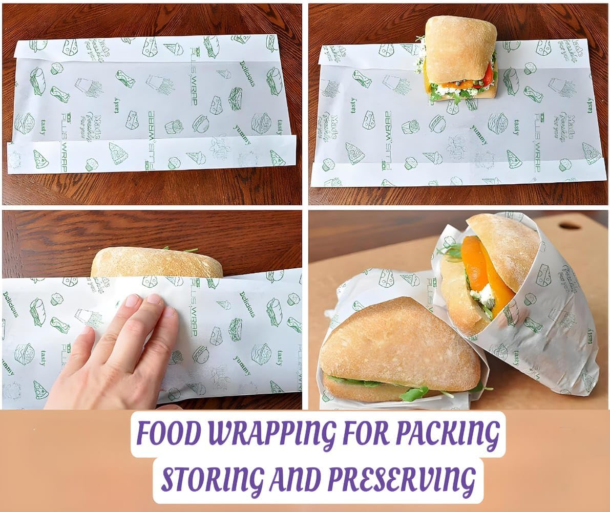 Vuvail Non-Stick Parchment Paper Roll - 1 Kg White Baking Paper for Grilling, Wrapping & Cooking | Oil-Proof, Greaseproof Kitchen Roll for Roti, Sandwich, Paratha Storage | Perfect for Baking, Meal Prep & Food Packing