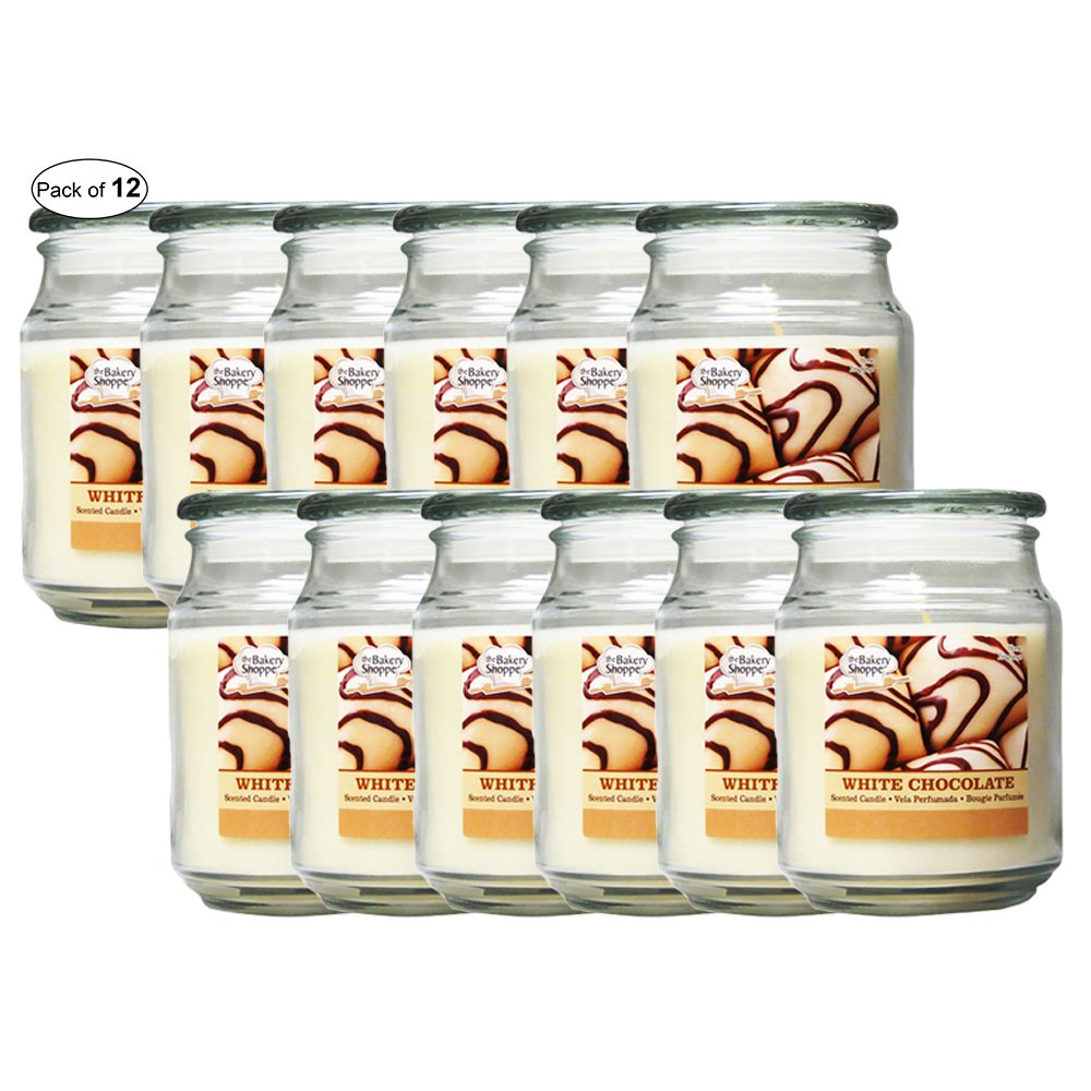 18 Oz White Chocolate Scented Candle - Pack of 12 | Long-Lasting Fragrance for Home, Office & Relaxation | Perfect for Gifts, Aromatherapy & Romantic Ambiance