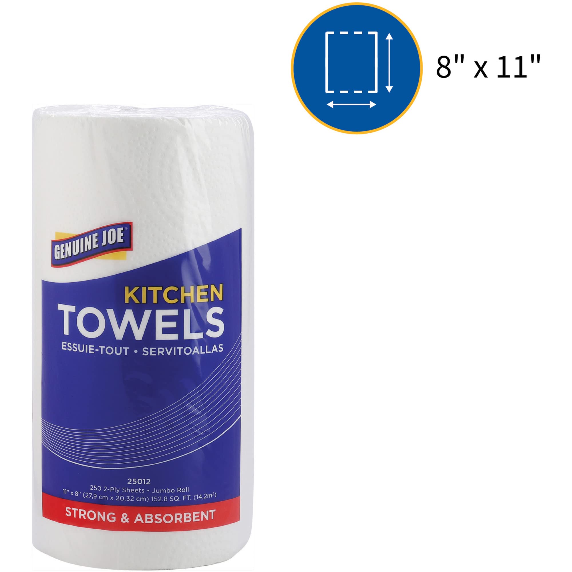 Genuine Joe Premium 2-Ply Kitchen Paper Towels, 8