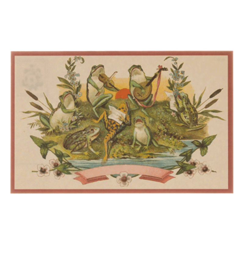 Vintage Frog Orchestra Postcards - Set of 10 Unique Retro Animal Music Greeting Cards for Collectors, Scrapbooking & Wall Decor
