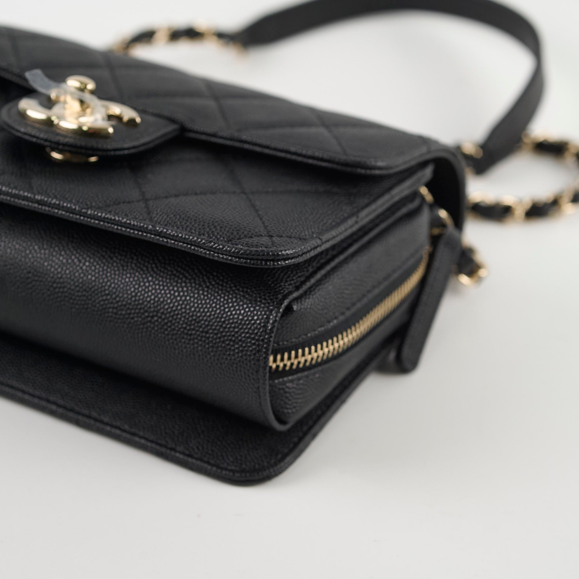 Chanel Mini Rectangular Black Caviar Leather Zip Flap Bag - Luxury Crossbody Purse for Women, Perfect for Evening Parties & Date Nights