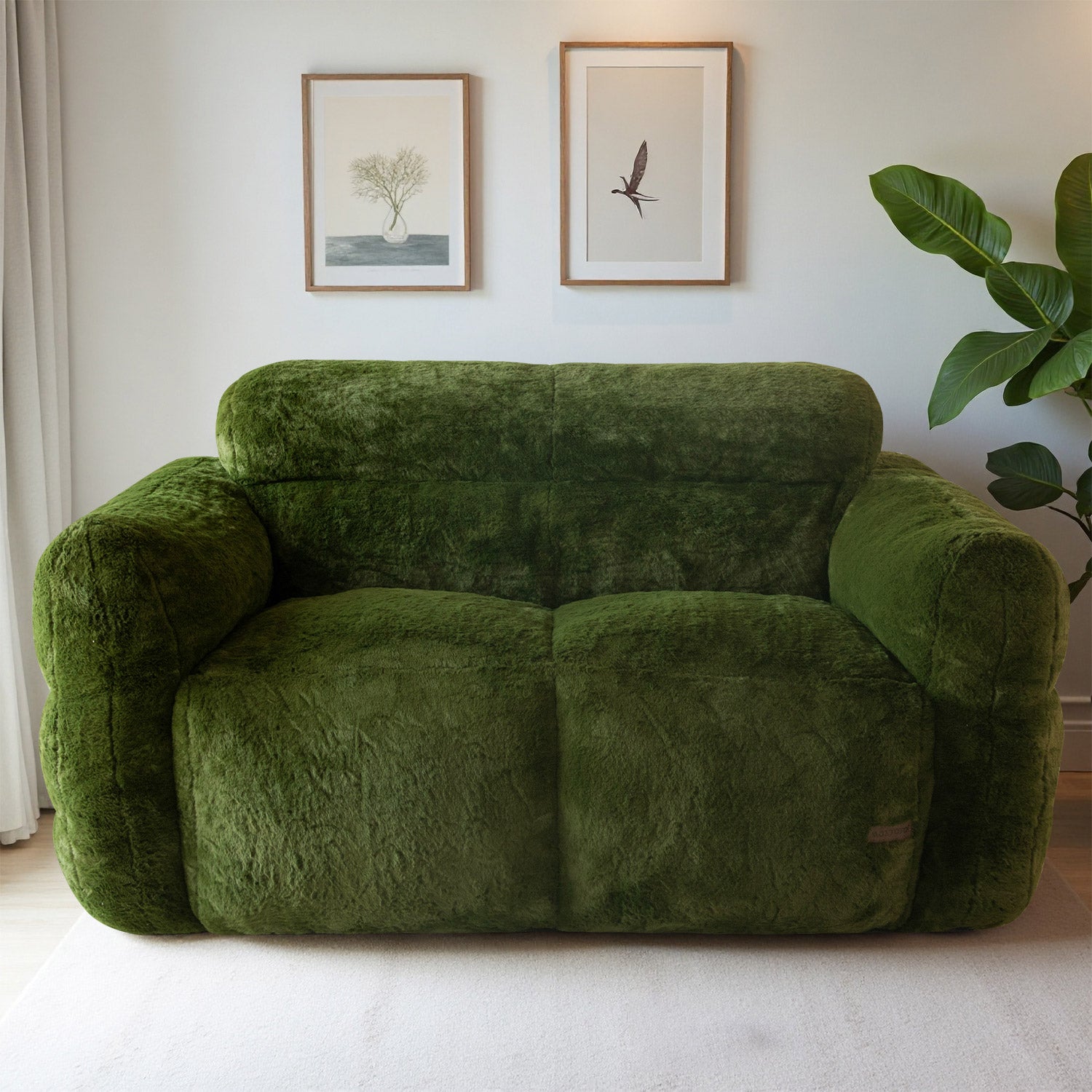 MAXYOYO Giant Bean Bag Chair - Ultra Soft Faux Fur Oversized Lounger for Adults & Teens, Green - Perfect for Bedroom, Living Room, Game Room & Dorm Relaxation