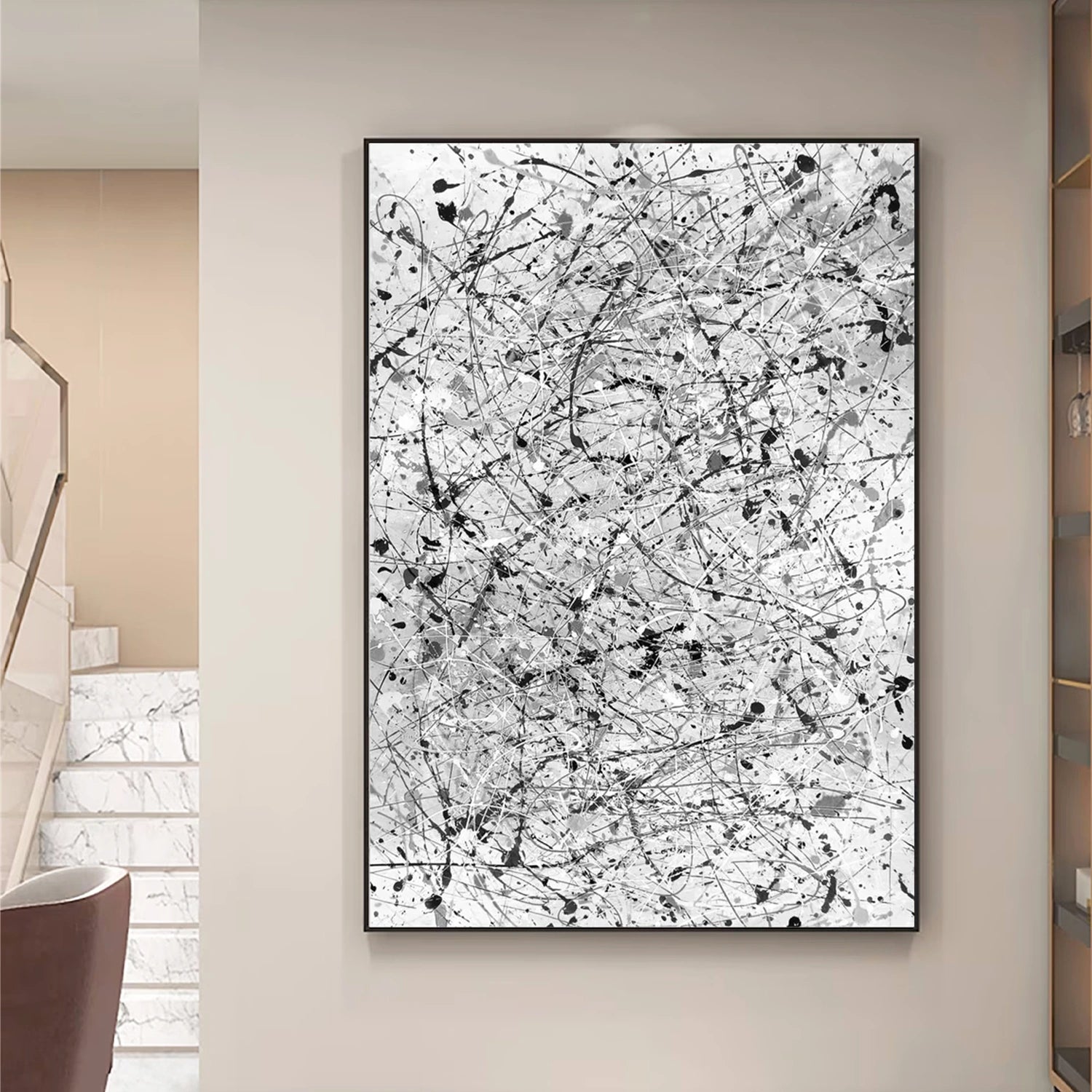 Pollock Art #JP016 - Abstract Drip Painting Canvas Wall Art for Home & Office Decor | Modern Artwork for Living Room, Bedroom, or Office