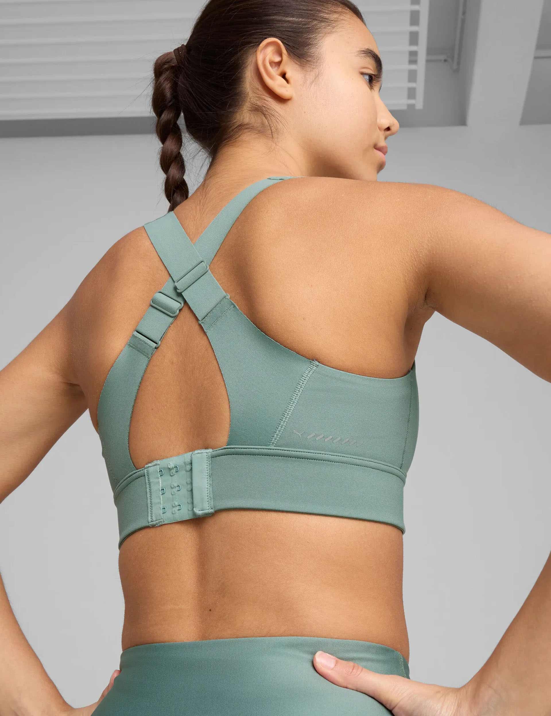 PWRbreathe Run Bra - Green Moon | High-Performance Sports Bra for Women | Running, Yoga & Gym Workouts