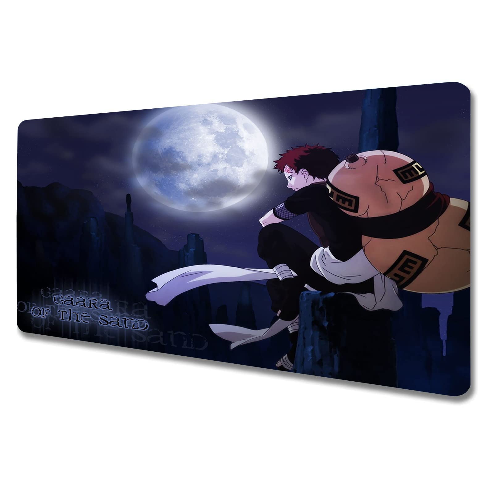 JJYGAGC Large Gaara Anime Gaming Mouse Pad - 30x80cm Stitched Edge Desk Mat for Extended Keyboard & Mouse - Perfect for PC, Laptop, Office & Gaming Setup