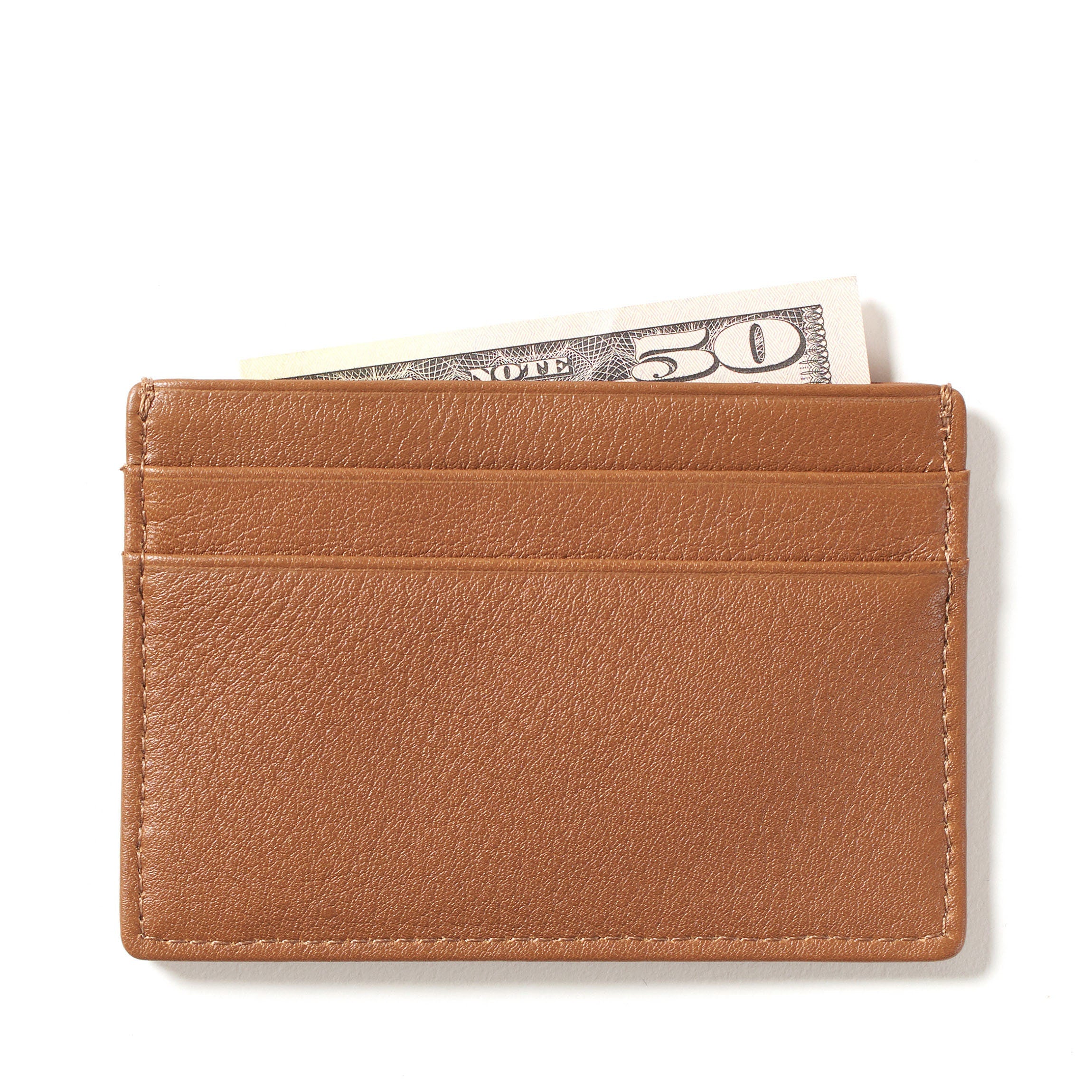 Slim Leather Card Holder Wallet - RFID Blocking - Cognac Brown - Perfect for Business Cards, Credit Cards & ID - Ideal for Men & Women Travel, Work & Everyday Use