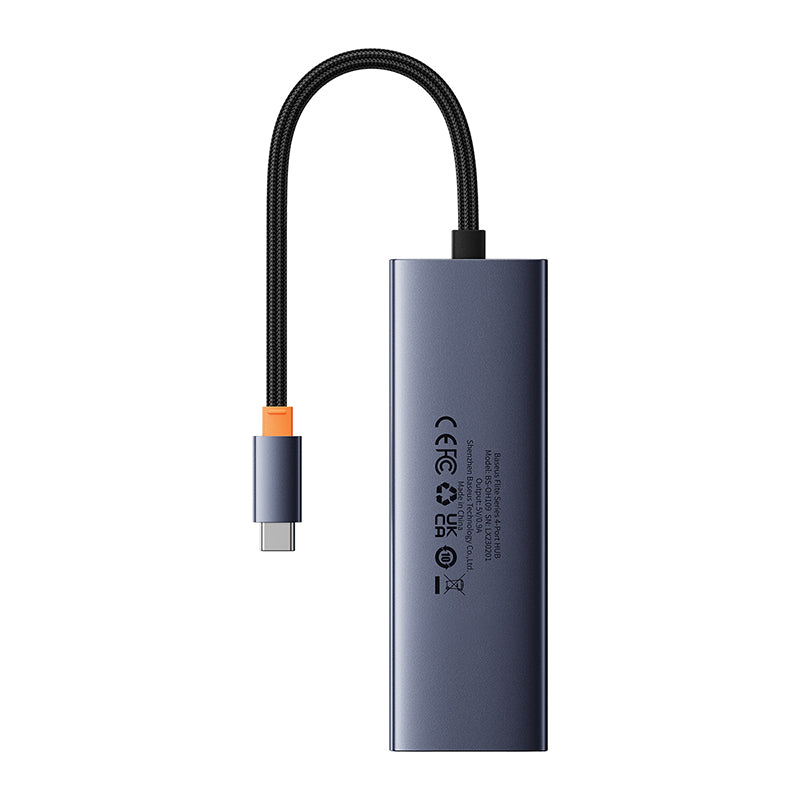 Baseus UltraJoy Series 4-in-1 USB C Hub Adapter with 3 USB 3.0 Ports & Ethernet RJ45 - Space Gray | Expand Connectivity for MacBook, iPad Pro, Chromebook & More