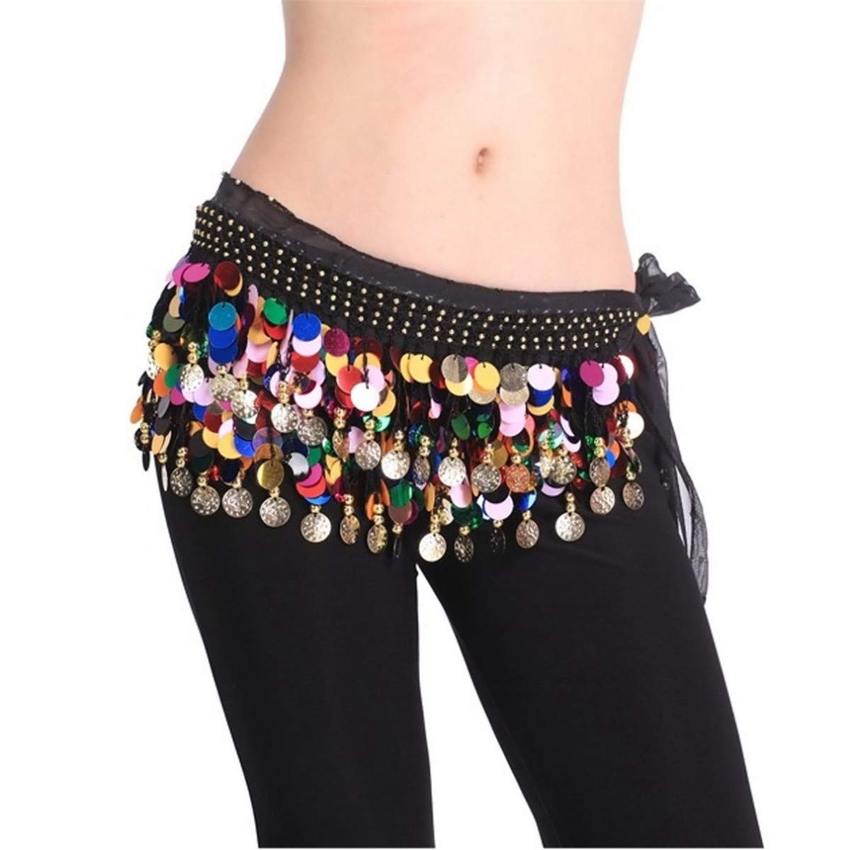 Belly Dance Waistband - Colorful Sequined Hip Scarf for Women | Perfect for Belly Dancing, Costume Parties & Performance Accessories