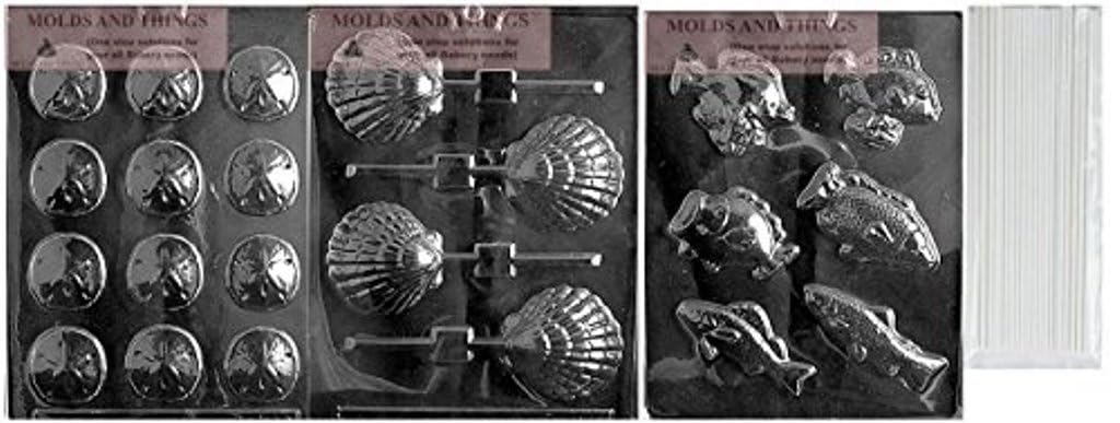 Chocolate Candy Molds Set - Sand Dollars, Shell & Fish for Baking & DIY Treats