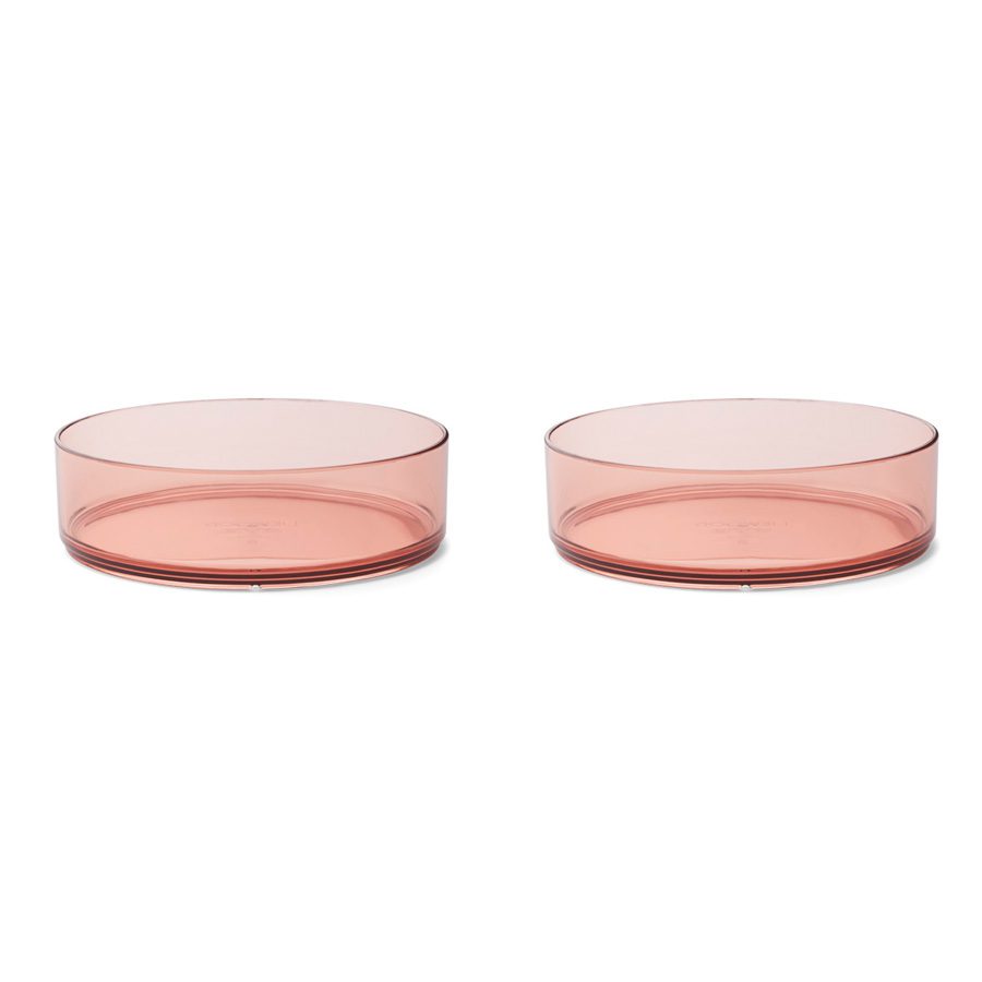 LIEWOOD Nara Bowl Set of 2 - Premium Ceramic Serving Bowls in Dusty Raspberry - Perfect for Salads, Snacks & Home Decor