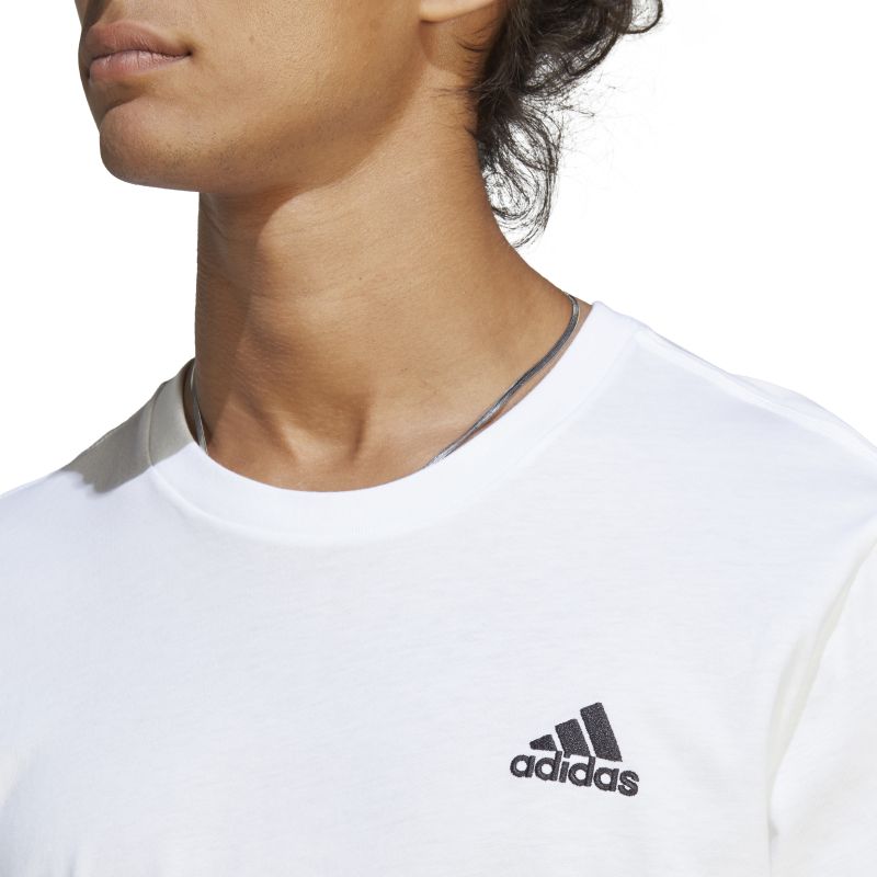 Adidas Men's Essentials Small Logo T-Shirt - Comfortable Casual Cotton Tee for Everyday Wear, Gym, and Street Style