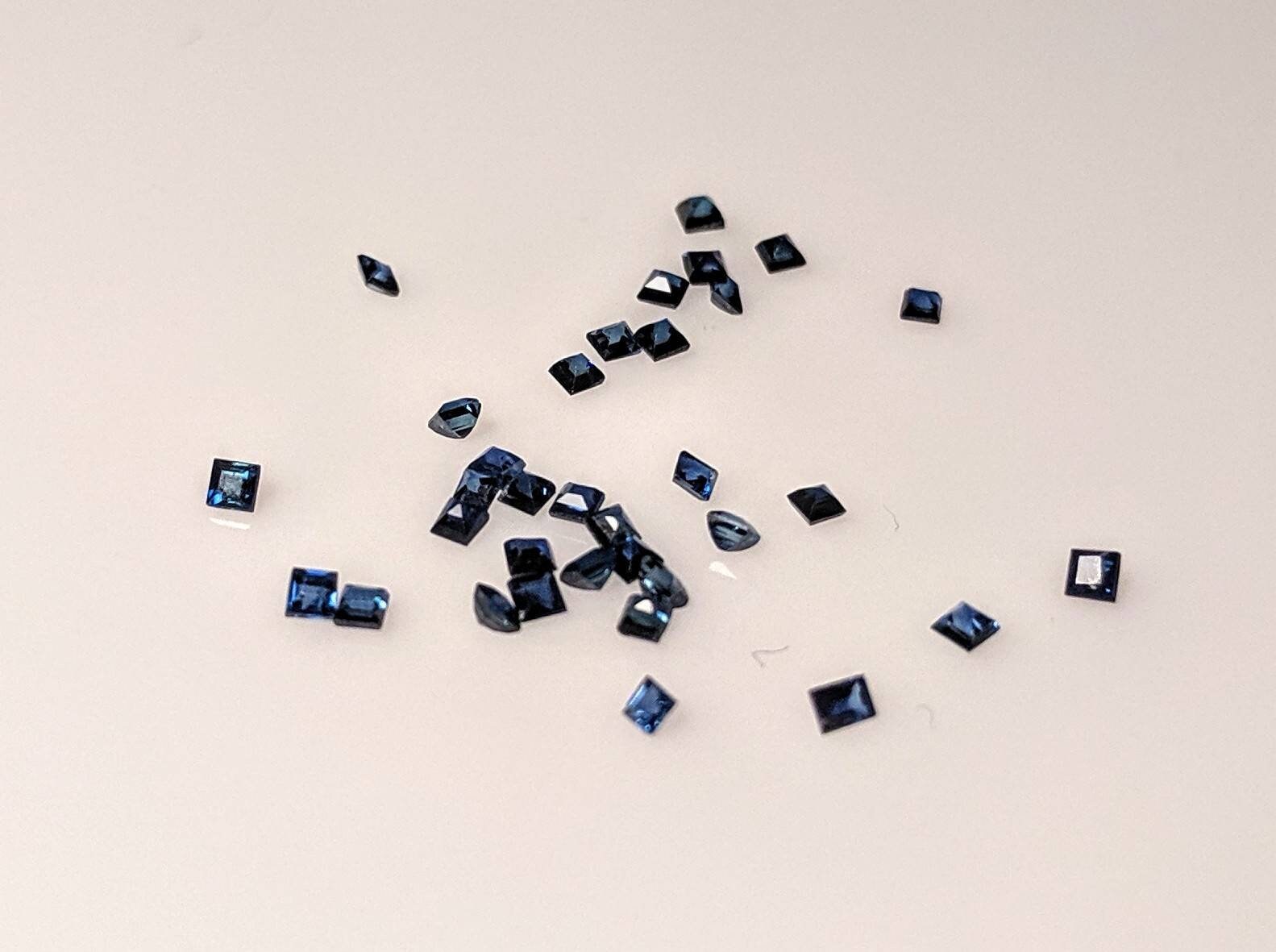 1tcw Super Fine Natural Genuine Medium Dark Blue Sapphire - 1.5mm Square VVS September Birthstone for Jewelry Inlay | Perfect for Rings, Necklaces & Engagement Jewelry Making