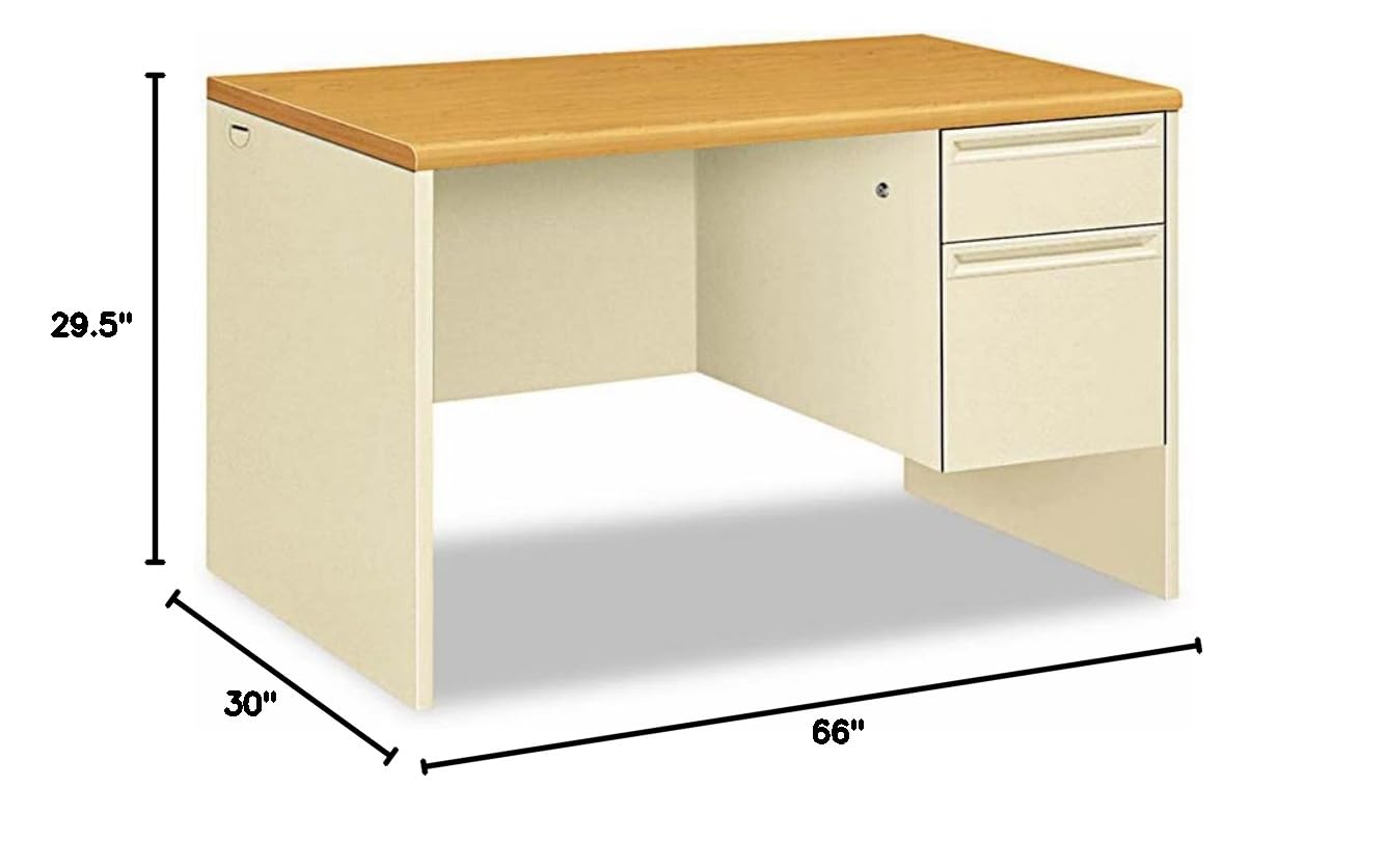 HON 38000 Series Right Pedestal Desk - Adjustable Office Desk with Storage Drawer for Home & Business Use | Ergonomic Workspace Solution for Professionals & Students