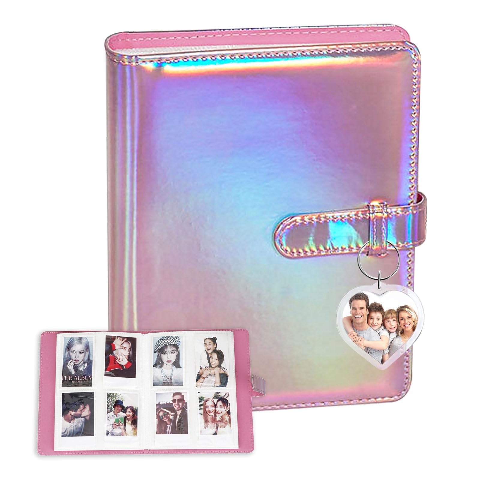 Gothic Bride Mini Photo Album - 3 Inch 256 Pockets for Fujifilm Instax Mini 11/9/8/90 & Polaroid Snap PIC-300 - Includes Love Key Ring - Perfect for Wedding, Travel & Instant Camera Memories