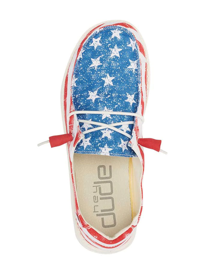 Hey Dude Women's Wendy Star Spangled Comfortable Slip-On Shoes Size 10 - Perfect for Casual Wear, Walking & Travel