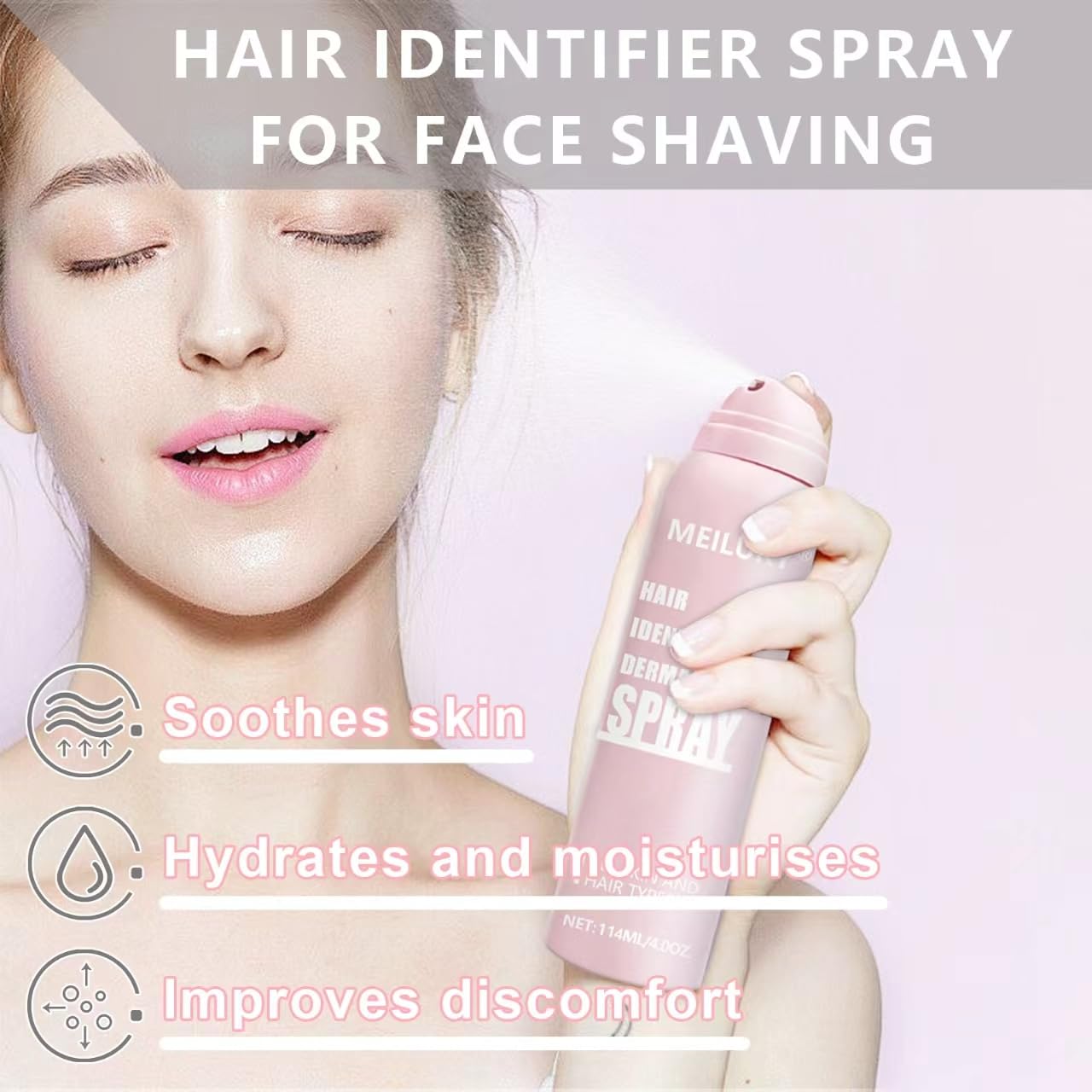 Best Hair Identifier Spray for Face Shaving - Skin & Facial Hair Detection Spray with Razor Set - Women's Dermaplaning Kit for Smooth Skin | Perfect for At-Home Hair Removal & Pre-Makeup Prep