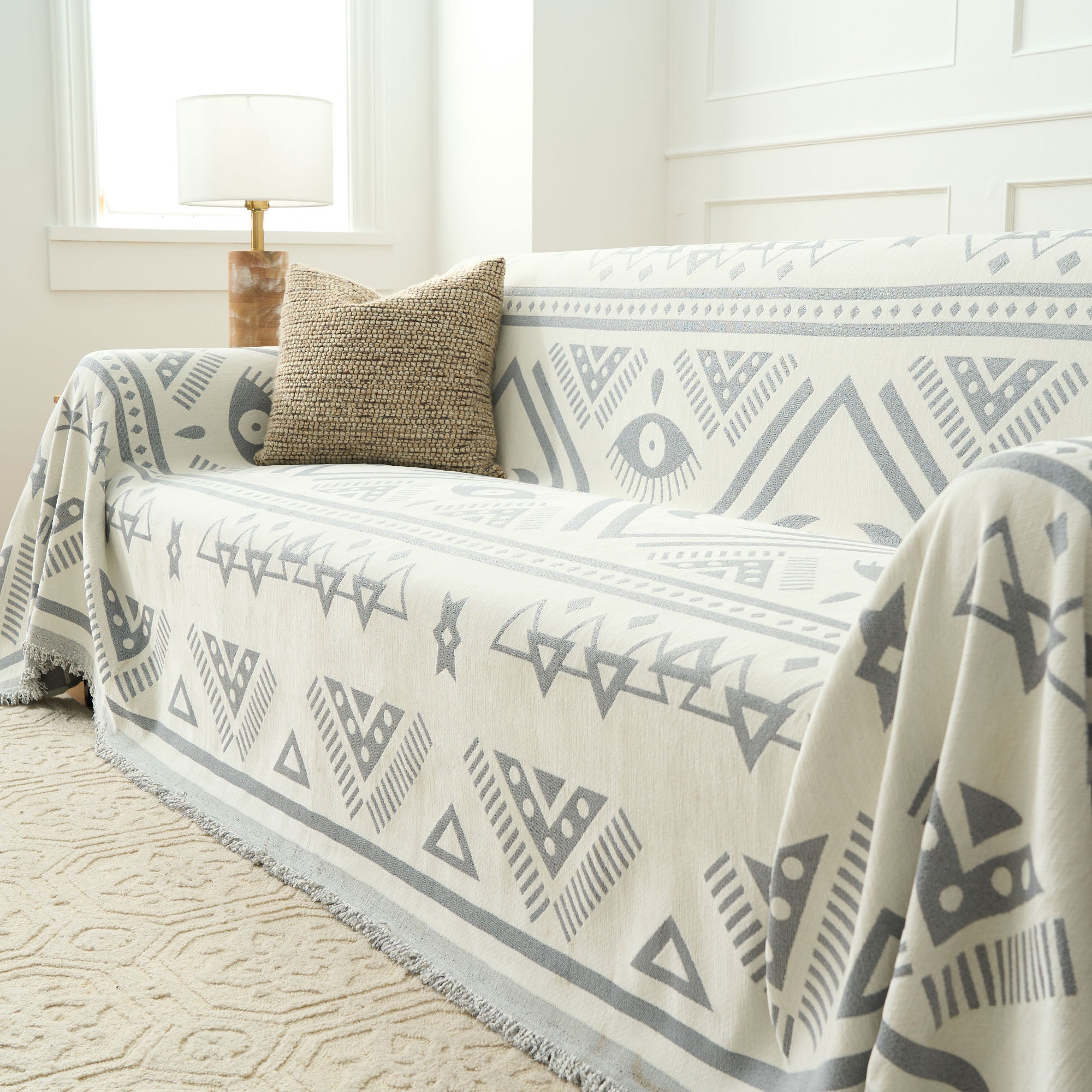 Boho Charm Sofa Cover - Stylish & Comfortable Couch Slipcover for Living Room, Perfect for Home Decor & Protection - Ideal for Cozy Nights & Entertaining Guests